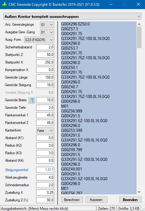 CNC Gewindemaske
