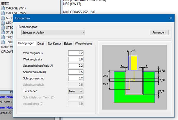 CNC Editor Stechen